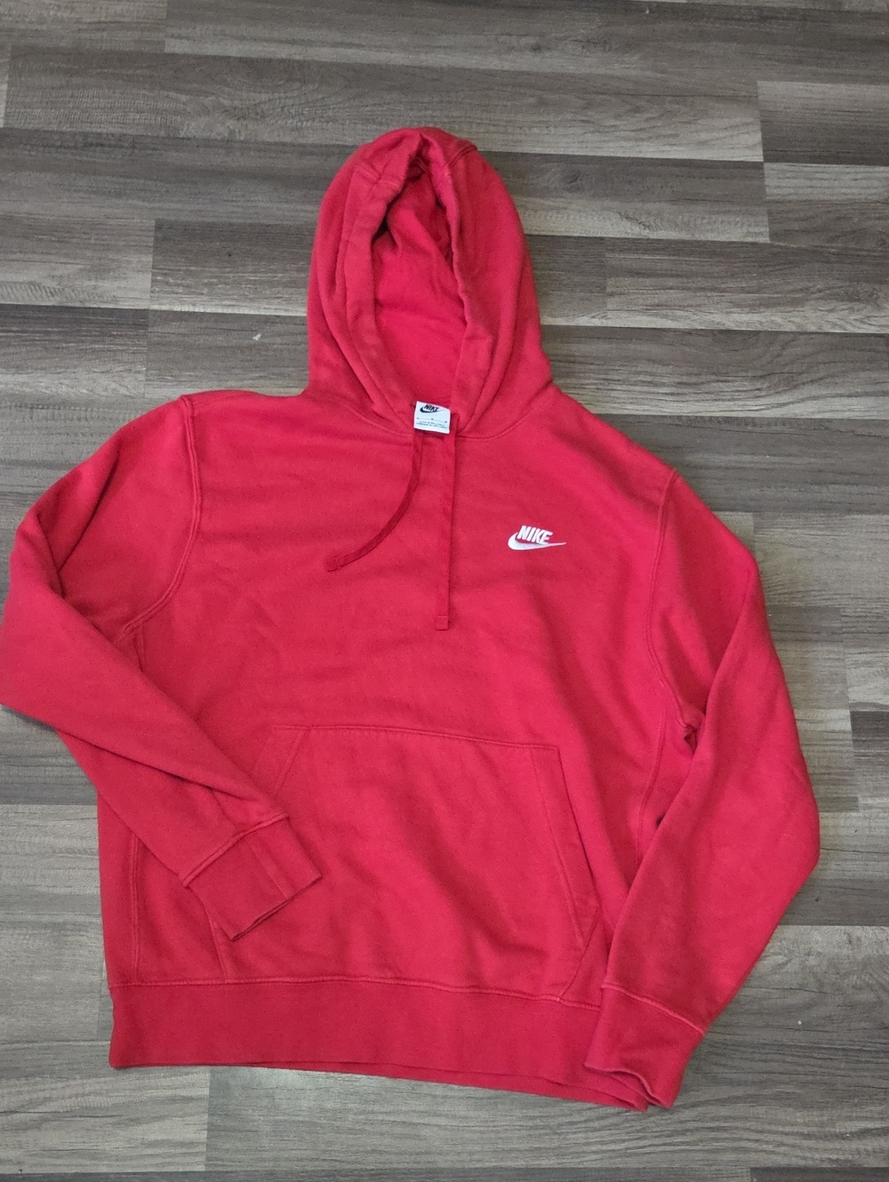 Nike Red Pullover Hoodie with White Swoosh Size M /Medium Vintage look UNISEX